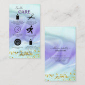 Candle Care für grüne und Lila Glitzer Visitenkarte (Vorne/Hinten)