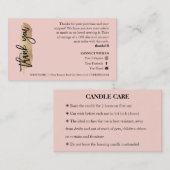 Candle Care Gold Gliter Chic Script Danke Karte (Vorne/Hinten)