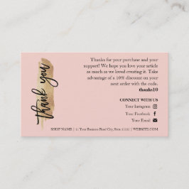 Candle Care Gold Gliter Chic Script Danke Karte