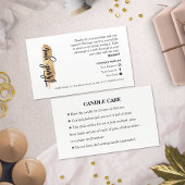 Candle Care Gold Gliter Chic Script Danke Karte