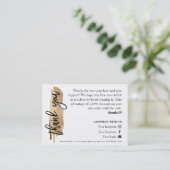 Candle Care Gold Gliter Chic Script Danke Karte (Stehend Vorderseite)