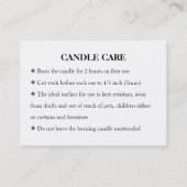 Candle Care Gold Gliter Chic Script Danke Karte (Rückseite)