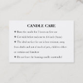 Candle Care Gold Gliter Chic Script Danke Karte (Rückseite)
