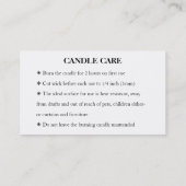Candle Care Gold Gliter Chic Script Danke Karte (Rückseite)
