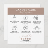 Candle Care Instructions Card (Vorne/Hinten)