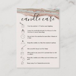 Candle Care Instructions Card Add Your Logo Agate Visitenkarte
