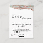 Candle Care Instructions Card Add Your Logo Agate Visitenkarte (Rückseite)
