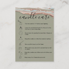 Candle Care Instructions Card Add Your Logo Agate Visitenkarte