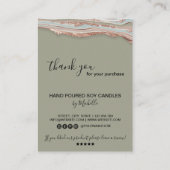 Candle Care Instructions Card Add Your Logo Agate Visitenkarte (Rückseite)