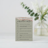 Candle Care Instructions Card Add Your Logo Agate Visitenkarte (Stehend Vorderseite)