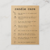 Candle Care Instructions Card Hinzufügen Ihres Log Visitenkarte (Vorderseite)