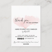 Candle Care Instructions Card Hinzufügen Ihres Log Visitenkarte (Rückseite)