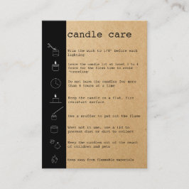 Candle Care Instructions Card Hinzufügen Ihres Log Visitenkarte