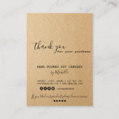 Candle Care Instructions Card Hinzufügen Ihres Log Visitenkarte (Rückseite)