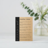 Candle Care Instructions Card Hinzufügen Ihres Log Visitenkarte (Stehend Vorderseite)