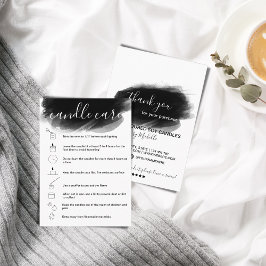 Candle Care Instructions Card Hinzufügen Ihres Log Visitenkarte