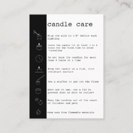 Candle Care Instructions Card Hinzufügen Ihres Log Visitenkarte