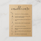 Candle Care Instructions Card Hinzufügen Ihres Log Visitenkarte (Vorderseite)