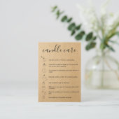 Candle Care Instructions Card Hinzufügen Ihres Log Visitenkarte (Stehend Vorderseite)