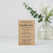 Candle Care Kraft Papier | Benutzerdefiniertes Log Visitenkarte (Stehend Vorderseite)