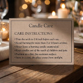 Candle Care Kraft Papier | Benutzerdefiniertes Log Visitenkarte