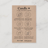Candle Care Kraft Papier | Benutzerdefiniertes Log Visitenkarte (Vorderseite)