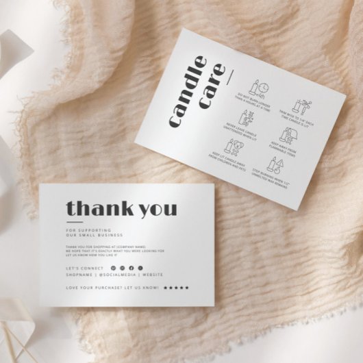 Candle Care Minimalistisch Flat Dankeschön Karte