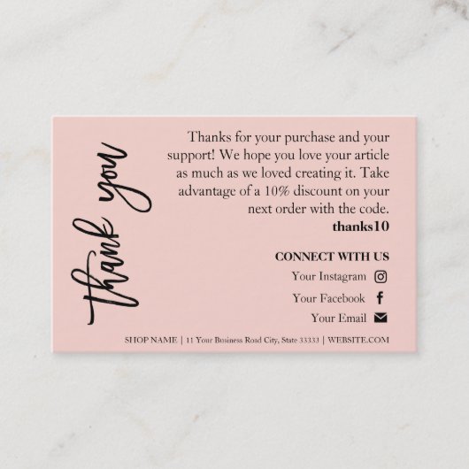 Candle Care Pink Chic Skript Danke Karte (Vorderseite)