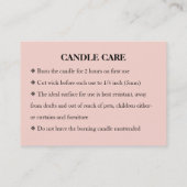 Candle Care Pink Gold Gliter Chic Skript Vielen Da Visitenkarte (Rückseite)