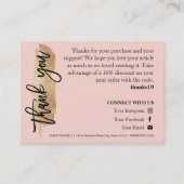 Candle Care Pink Gold Gliter Chic Skript Vielen Da Visitenkarte (Vorderseite)