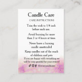 Candle Care Pink Peony Blume | Vielen Dank Visitenkarte (Rückseite)