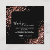 Candle Care Vielen Dank, dass Sie Ihre Rose Gold h Quadratische Visitenkarte (Rückseite)