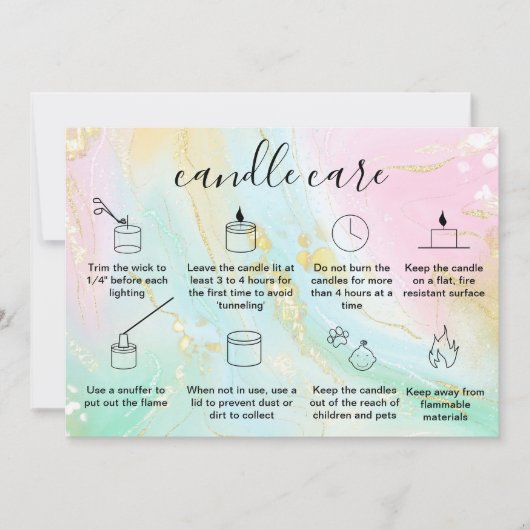 Candle Care Vielen Dank, dass Sie Logo hinzufügen Dankeskarte (Vorderseite)