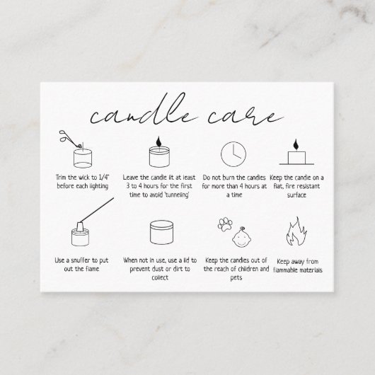 Candle Care Vielen Dank Ihr Kartenlogo Einfach mod Visitenkarte (Vorderseite)