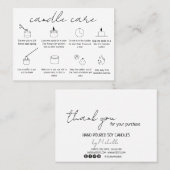Candle Care Vielen Dank Ihr Kartenlogo Einfach mod Visitenkarte (Vorne/Hinten)