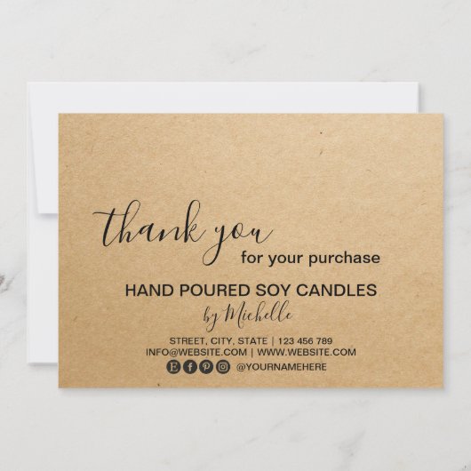 Candle Care Vielen Dank Karte Hinzufügen Sie Ihr L (Rückseite)