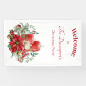 Candle Center mit Poinsettia-Blume Banner (Horizontal)