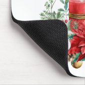 Candle Center mit Poinsettia-Blume Mousepad (Ecke)