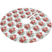 Candle Center mit Poinsettia Blume Muster Polyester Weihnachtsbaumdecke (Schrägansicht)