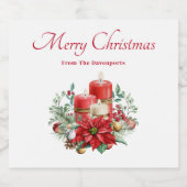 Candle Center mit Poinsettia-Blume Schaumweinetikett (Einzelnes Label)