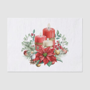 Candle Center mit Poinsettia-Blume Seidenpapier