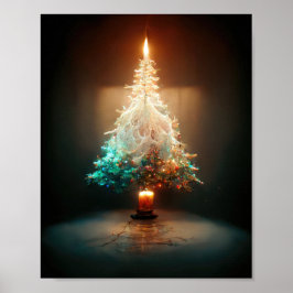 Candle Christmas Tree Poster