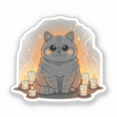 Candle Circle Brit - British Shorthair Halloween Aufkleber (Vorderseite)