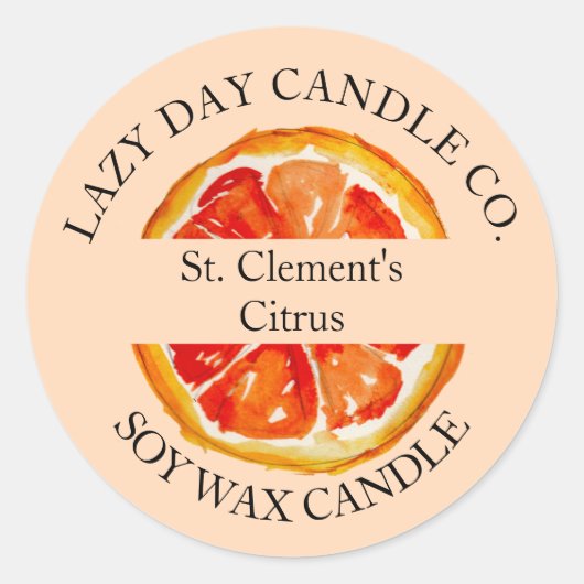Candle Company Orange Citrus Packing Sticker (Vorderseite)