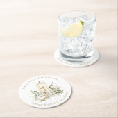 Candle Cross Bible Roses First Holy Communion Runder Pappuntersetzer (Vor Ort)