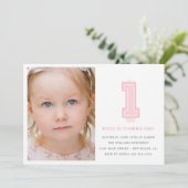 Candle First Birthday Einladung (Stehend Vorderseite)