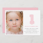 Candle First Birthday Einladung (Vorne/Hinten)