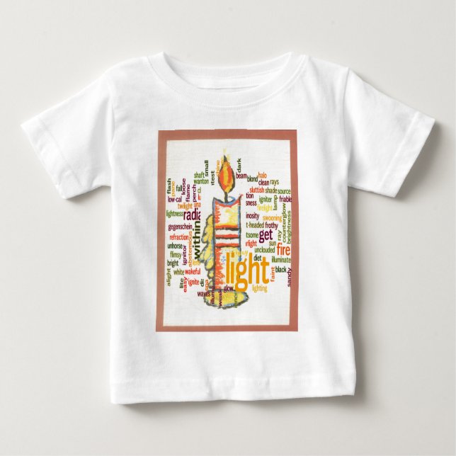 Candle Flame Word Cloud Art Print Baby T-shirt (Vorderseite)