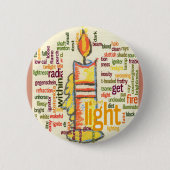 Candle Flame Word Cloud Art Print Button (Vorderseite)