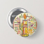 Candle Flame Word Cloud Art Print Button (Vorne & Hinten)